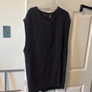 Tommy Hilfiger Men's Navy Cable Knit V-Neck Sweater Vest